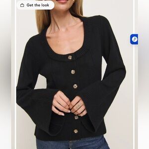 Karina Regenerative Wool Scoop Neck Cardigan
Reformation XS black
